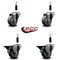 Service Caster 3'' Gray Poly Wheel Swivel 7/8'' Expanding Stem Caster Set 2 Brakes, 4PK SCC-EX20S314-PPUB-2-PLB-2-78 - alternate 4